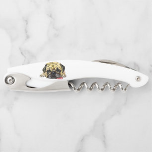 Sacacorchos Curioso Corkbolt del perro pug Waiter