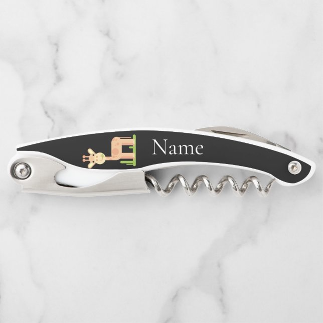 Sacacorchos Cute Giraffe Munching Thunder_Cove (Anverso)