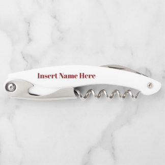 Sacacorchos de color personalizado con nombre y fe