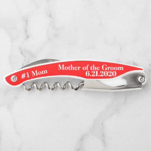 Sacacorchos de regalo de boda roja para la madre d