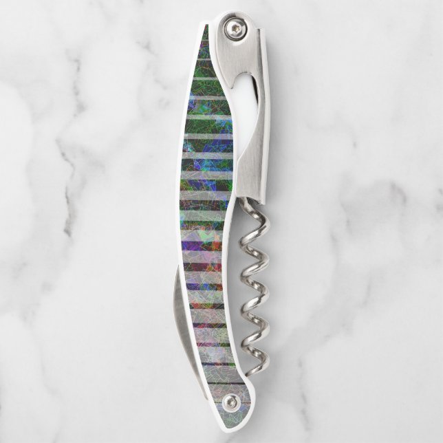 Sacacorchos Diferentes rayas y cuadrados raspados de líneas (Reverso)