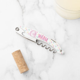 Sacacorchos Donut de Acuarela Sprinkles Nombre Personalizado C
