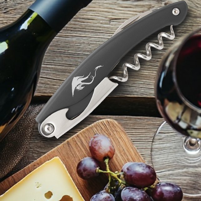 Sacacorchos Dragón tribal blanco negro (Subido por el creador)