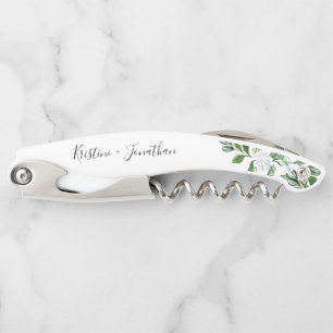 Sacacorchos Elegante Boda de escritura floral Sage Greenery