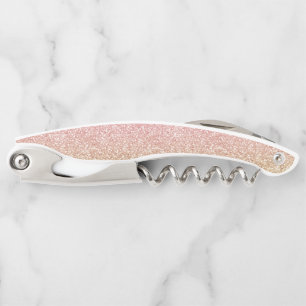Sacacorchos Elegante Purpurina dorado y Rosa de oro - Imagen d