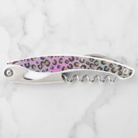 Elegante Purpurina rosa azul dorado Leopardo negro
