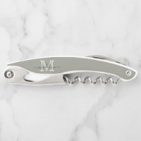 Elegante Script Evergreen Fog Monogram Kitchen