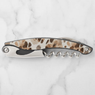 Sacacorchos Estampado Animal Leopardo Crema Marrón Cacao