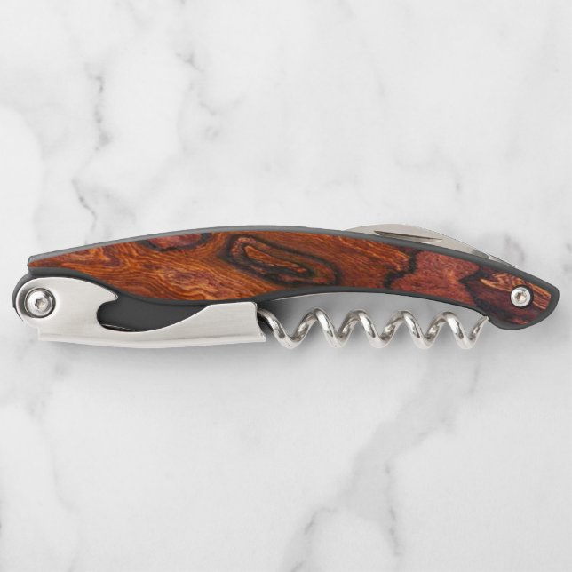 Sacacorchos Faux Finish de Cocobolo (madera) (Anverso)
