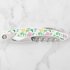 Sacacorchos Flor rosa amarilla y azul