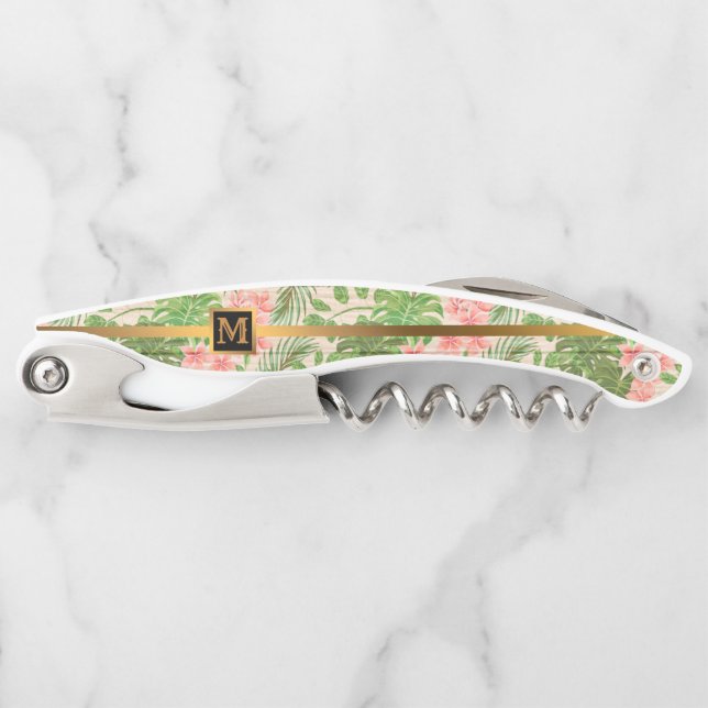 Sacacorchos Floral sobre regalo popular de madera (Anverso)