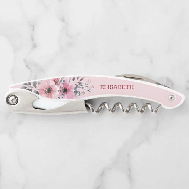 Sacacorchos Flores acuarelas (Anverso)