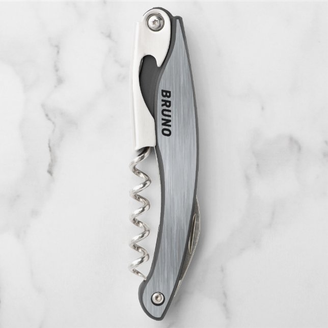 Sacacorchos Fondo de textura metálica falsa de plata (Anverso)