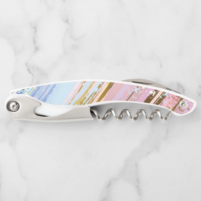 Sacacorchos Fondo rosa texturizado (Anverso)