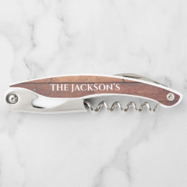 Sacacorchos Frasco de Monograma de Patrón Rústico