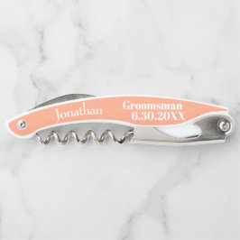 Sacacorchos Groomsman Cantaloupe Boda Corktornillos