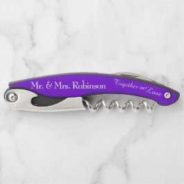 Sacacorchos Groomsman Violet Black Wedding Favor