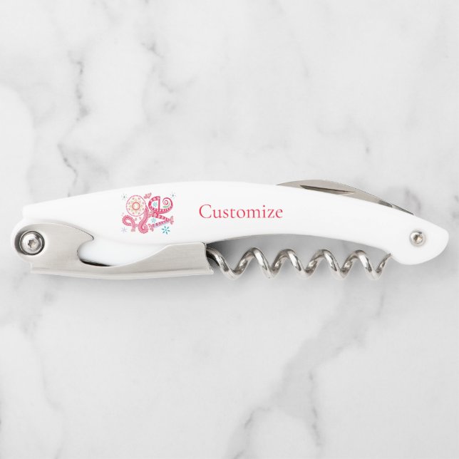 Sacacorchos Hippie Groovy Love Rótulo Thunder_Cove (Anverso)