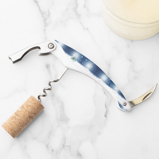 Sacacorchos Hombre de nieve de invierno SlipperyJoe bufanda ve (Anverso)