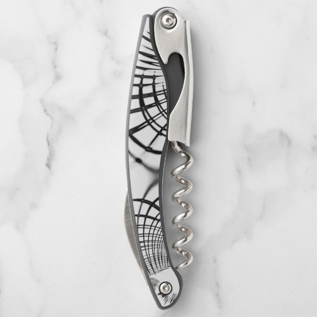 Sacacorchos Las líneas grises cruzadas nos recuerdan los dibuj (Reverso)