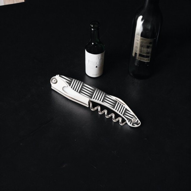 Sacacorchos Líneas que intersectan el arte (Corkscrew Bottle Opener)