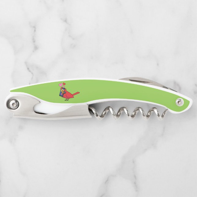 Sacacorchos Llamadas Cardinal Bird Love Mating (Anverso)