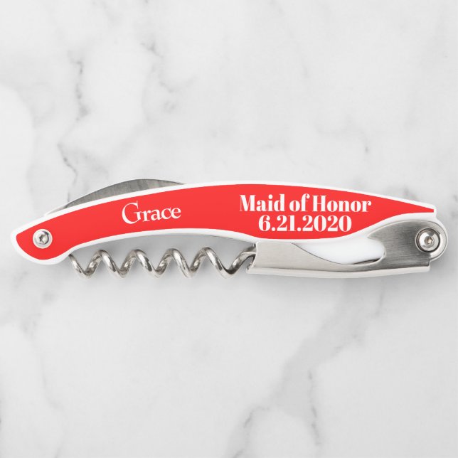 Sacacorchos Maid of Honor Red Boda Corktornillos (Reverso)