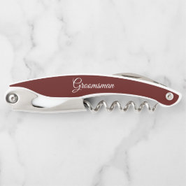 Sacacorchos Maroon Personalizado Boda Groomsman