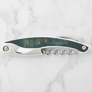Sacacorchos Moonlight Romance Boda Groomsman Green ID881