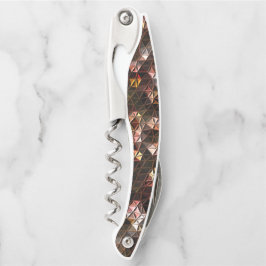 Sacacorchos Mosaico triangular de color marrón con ligero reli