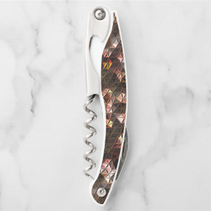 Sacacorchos Mosaico triangular de color marrón con ligero reli