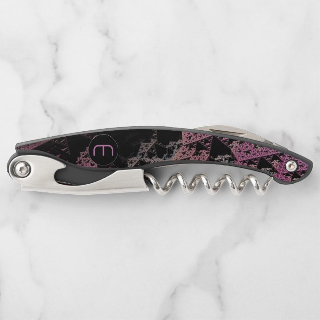 Sacacorchos Naves espaciales Fractal 3D Sci Fi Monogram Corkbo (Anverso)