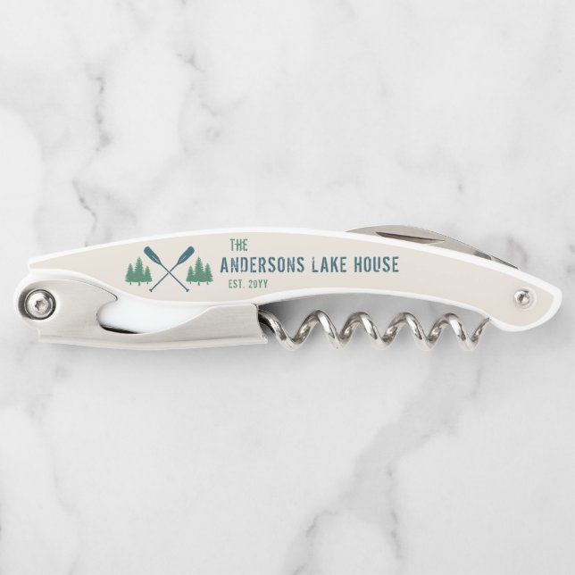 Sacacorchos Nombre de la familia Lake House Rustic Oars Pine T (Anverso)