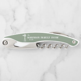 Sacacorchos Nombre Familiar Granja Rústico Molino de viento Sa