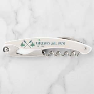 Sacacorchos Nombre Familiar Lake House Rustic Oars Pine Trees