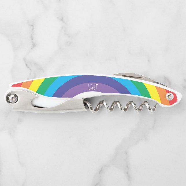 Sacacorchos Orgullo arcoiris LGBT (Anverso)