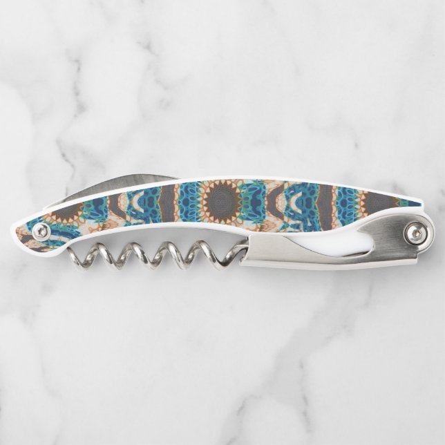 Sacacorchos Oro turquesa Sol Southwestern Art (Reverso)