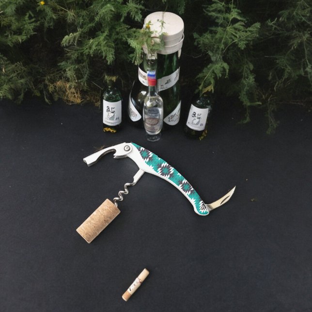 Sacacorchos Patrón azteca tradicional (Corkscrew Bottle Opener)