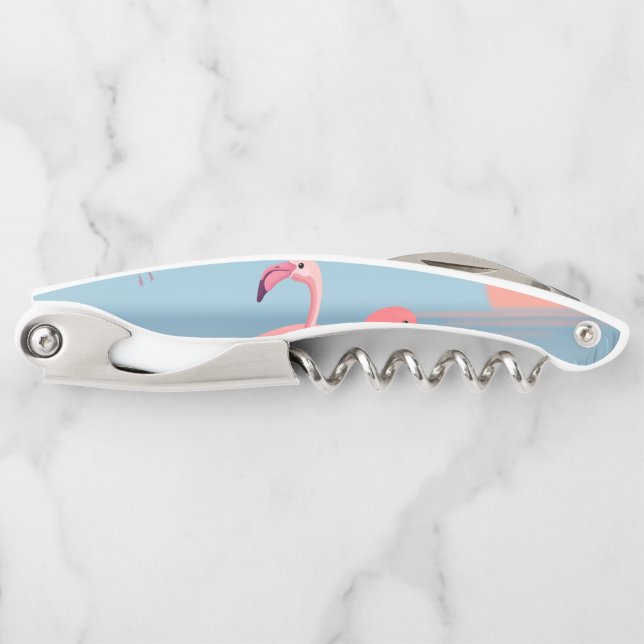 Sacacorchos Patrón de flamencos 1 (Anverso)