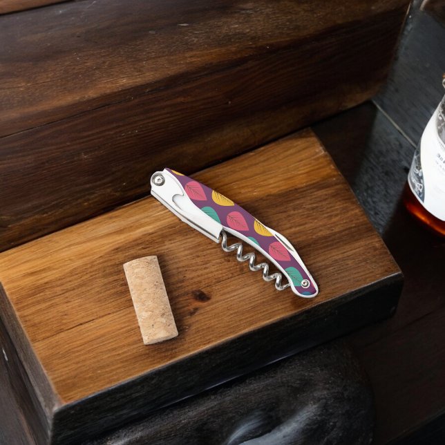 Sacacorchos Patrón de hojas otoñales (Corkscrew Bottle Opener)