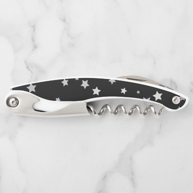 Sacacorchos Patrón de las Estrellas de Plata Cuta | Cualquier  (Anverso)