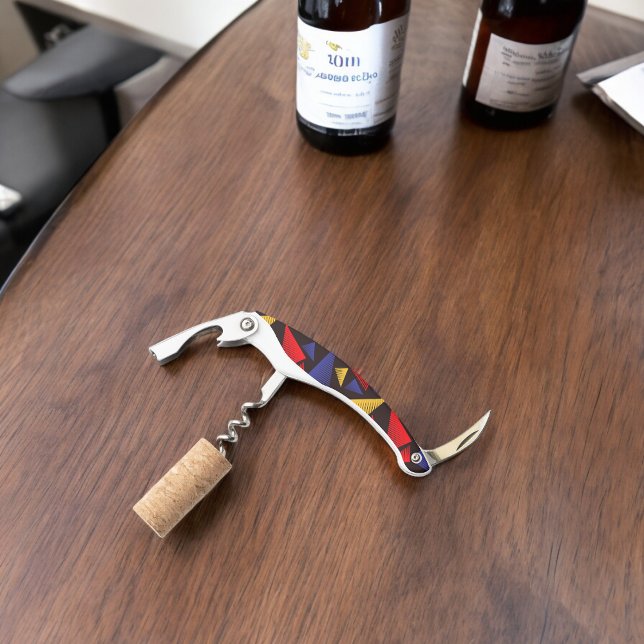 Sacacorchos Patrón triangular multicolor (Corkscrew Bottle Opener)