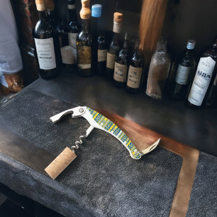 Sacacorchos Patrón tribal tradicional azul verde