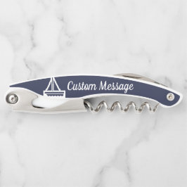 Sacacorchos Personalizable Naval & White Sailboat Corkbolt