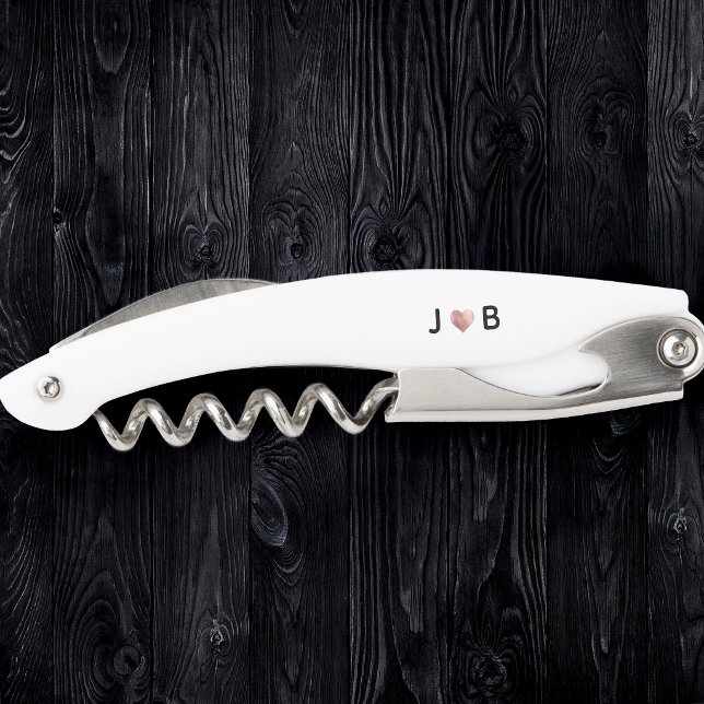 Sacacorchos Personalized Wedding Custom Heart Couple Monogram (Subido por el creador)