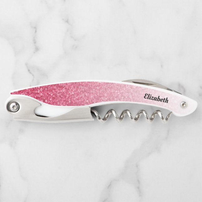 Sacacorchos Purpurina de degradado rojo (Anverso)