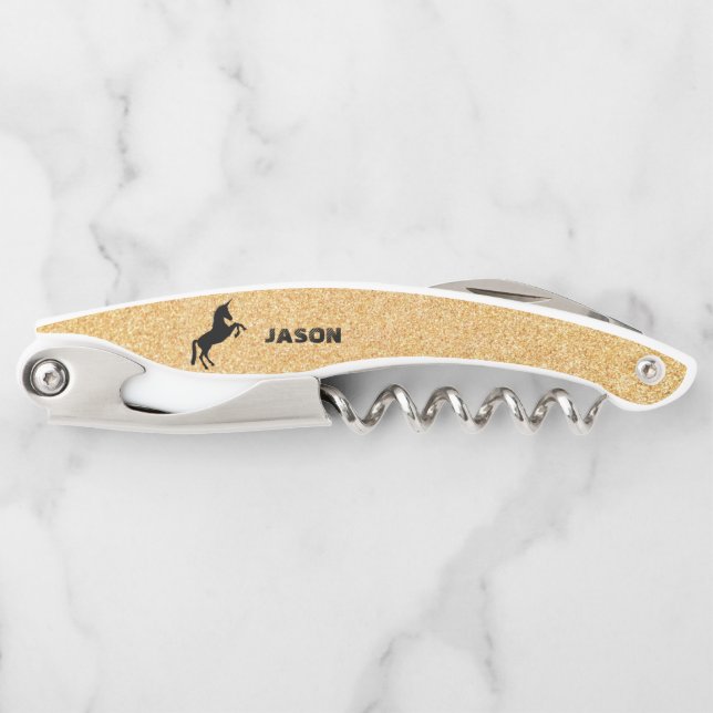 Sacacorchos Purpurina Y Unicornio (Anverso)