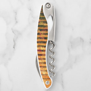 Sacacorchos Raras rayas naranjas y pequeños cuadrados en línea