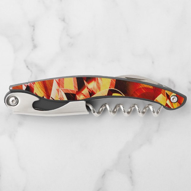 Sacacorchos Rayas amarillentas con rojo oscuro, fuertes rayas (Anverso)