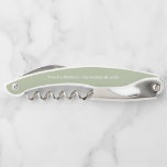 Sacacorchos Sage Green Love Gracias A Boda Favor<br><div class="desc">Elegance Meets Funcionalidad: Perro de amor verde sabio personalizado Corkbolt Tu boda es una celebración del amor, y qué mejor manera de expresar tu aprecio a tus invitados que con un keepsake personalizado? El Sage green Love Thank You Wedding Favor de la Boda Corkbolt combina elegancia con funcionalidad, lo que...</div>